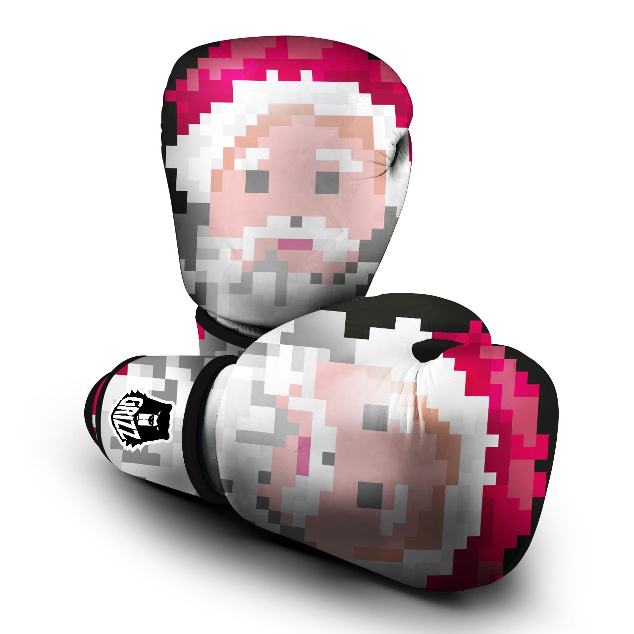 Santa Claus Christmas Pixel Print Boxing Gloves-grizzshop