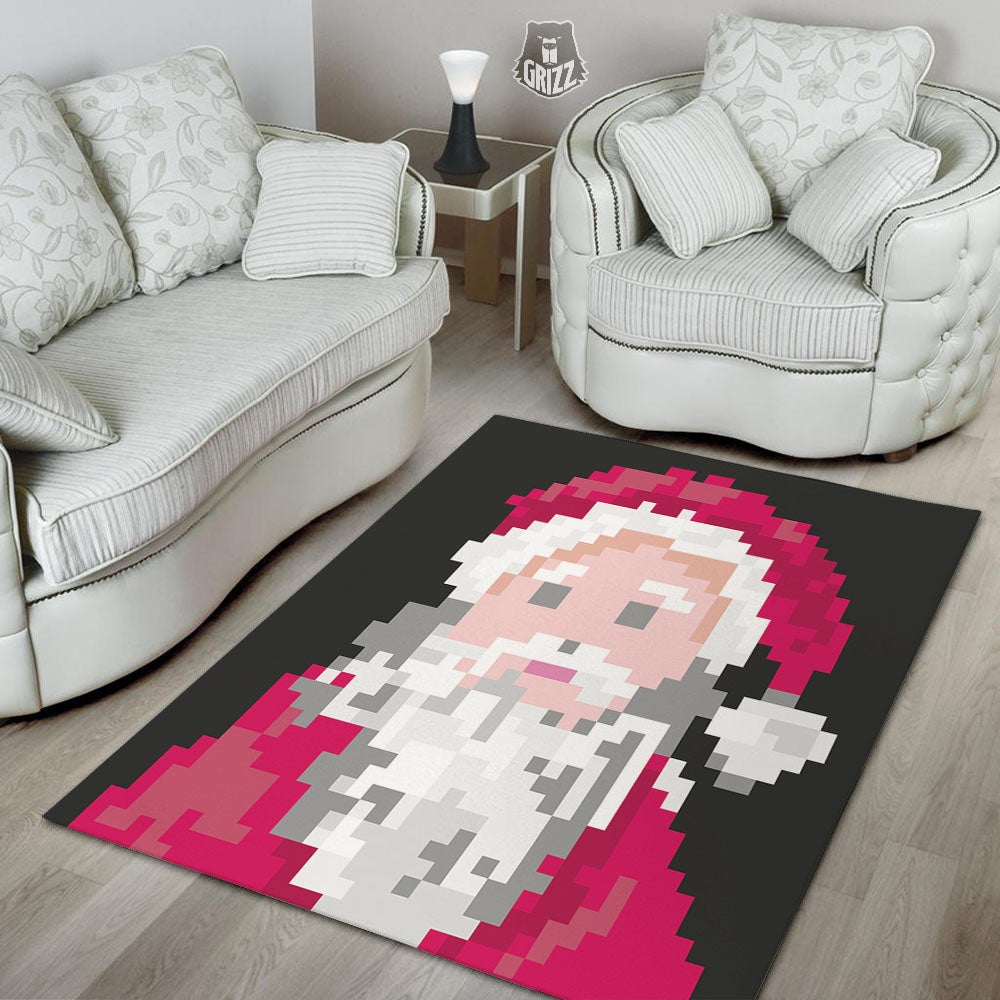 Santa Claus Christmas Pixel Print Floor Mat-grizzshop