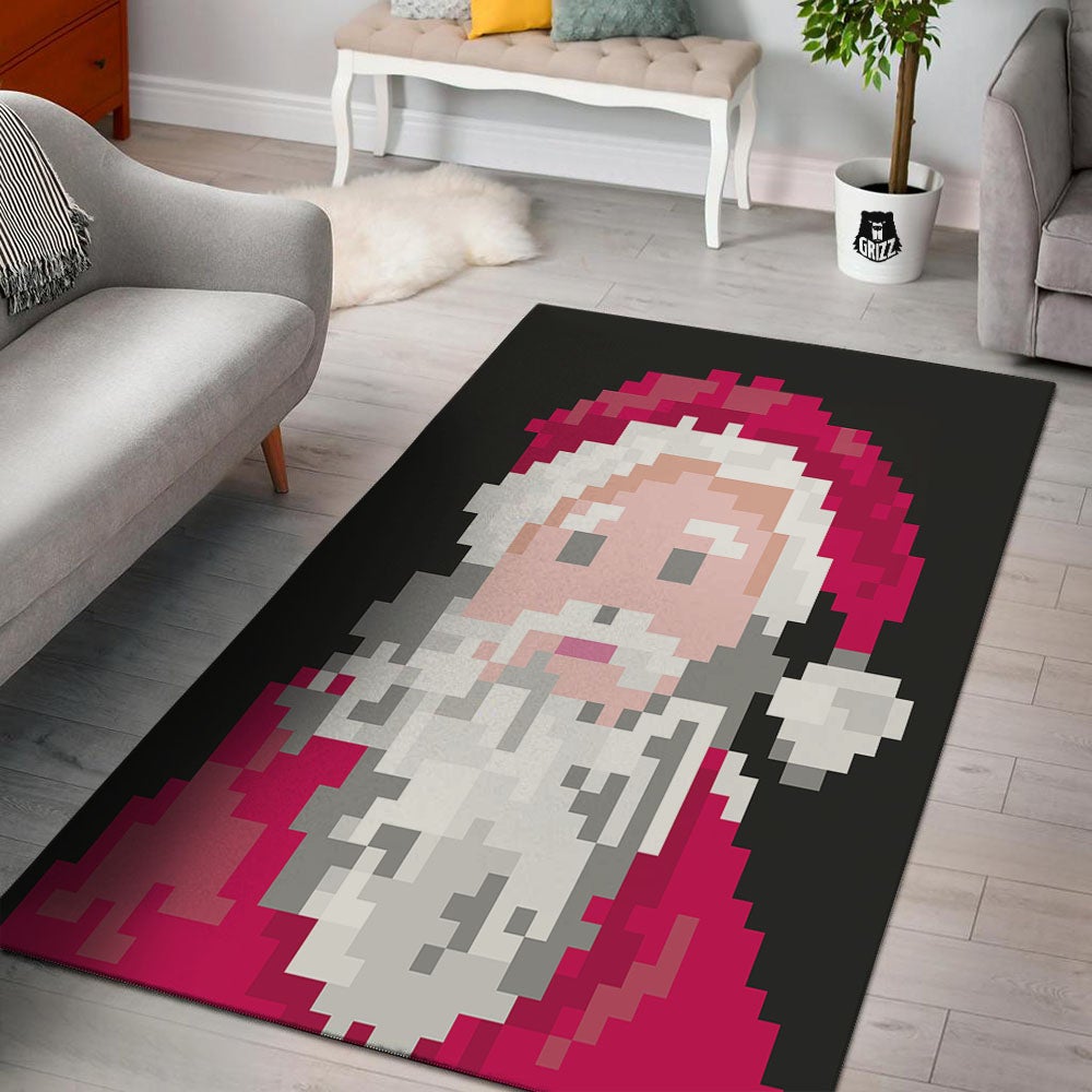 Santa Claus Christmas Pixel Print Floor Mat-grizzshop
