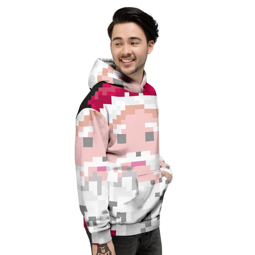 Santa Claus Christmas Pixel Print Men's Hoodie-grizzshop
