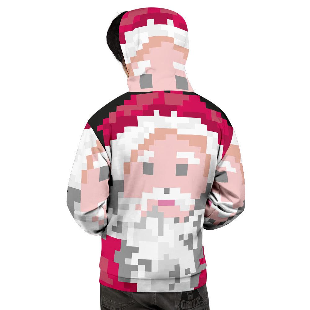 Santa Claus Christmas Pixel Print Men's Hoodie-grizzshop