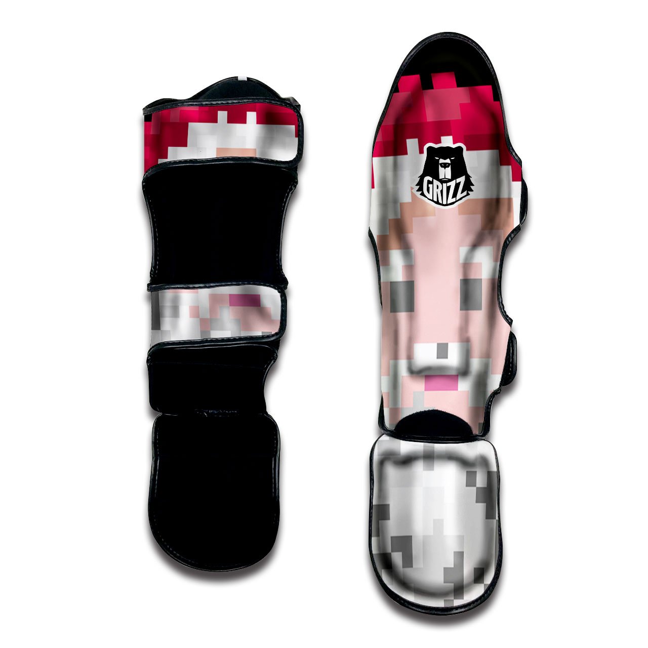 Santa Claus Christmas Pixel Print Muay Thai Shin Guards-grizzshop