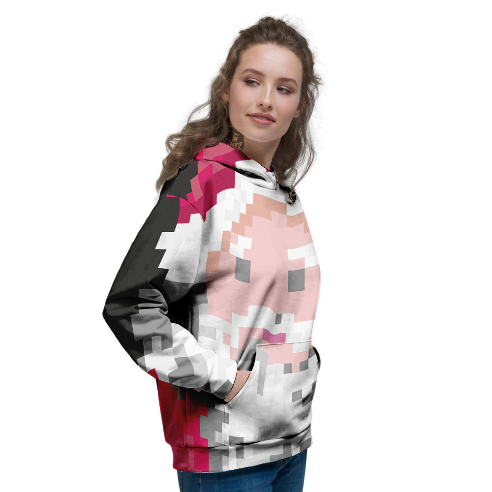 Santa Claus Christmas Pixel Print Women's Hoodie-grizzshop
