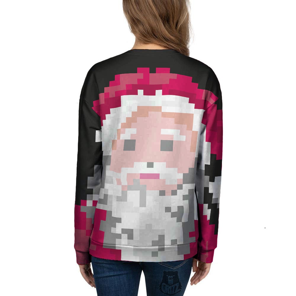 Santa Claus Christmas Pixel Print Women's Sweatshirt-grizzshop