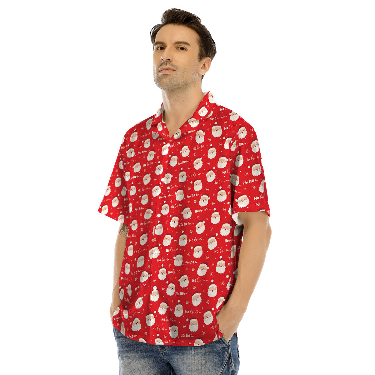Santa Claus Christmas Print Pattern Men's Hawaiian Shirt-grizzshop