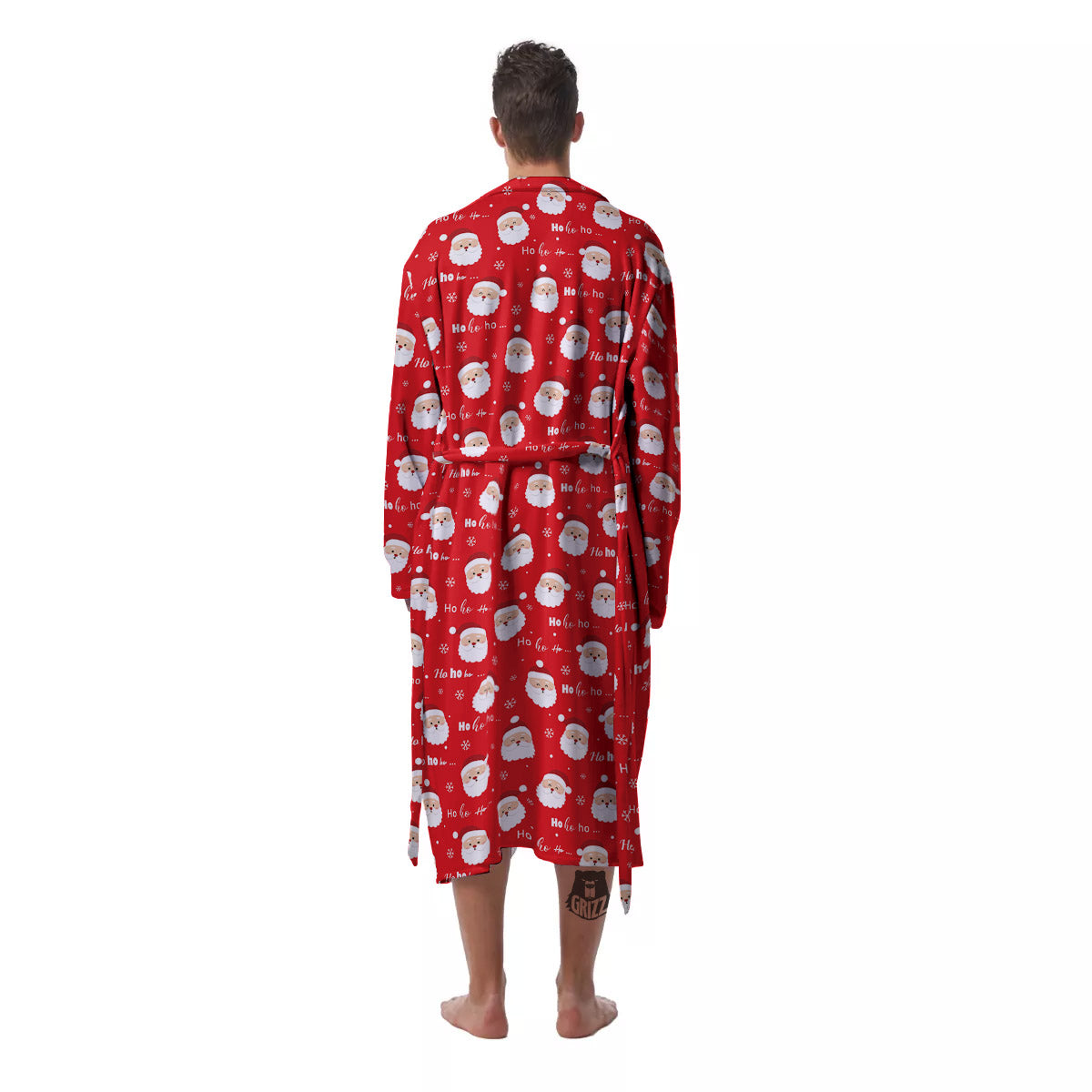 Santa Claus Christmas Print Pattern Men's Robe-grizzshop