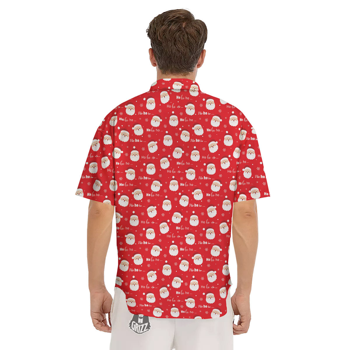 Santa Claus Christmas Print Pattern Men's Short Sleeve Shirts-grizzshop