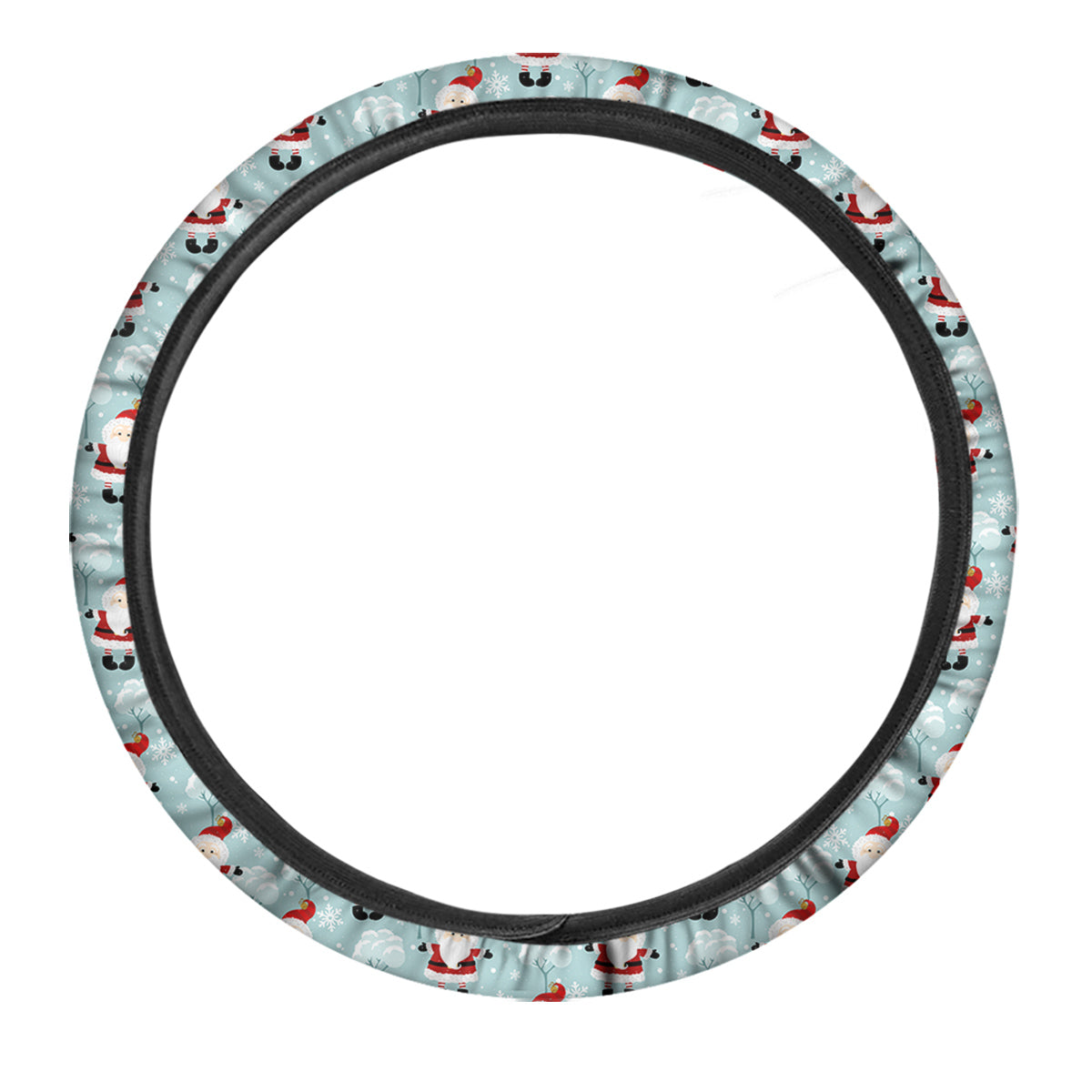 Santa Claus Cute Print Pattern Car Steering Wheel Cover-grizzshop