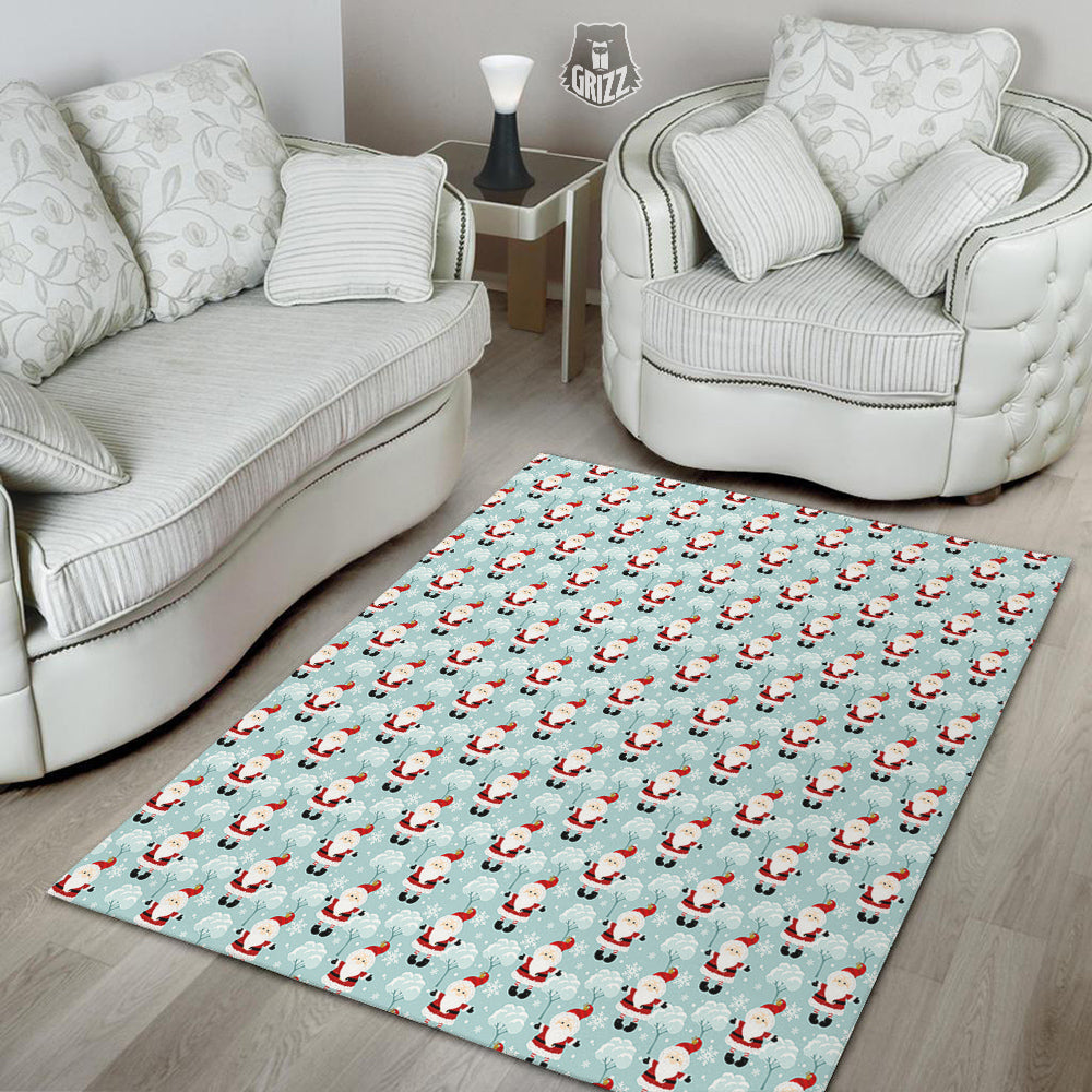 Santa Claus Cute Print Pattern Floor Mat-grizzshop