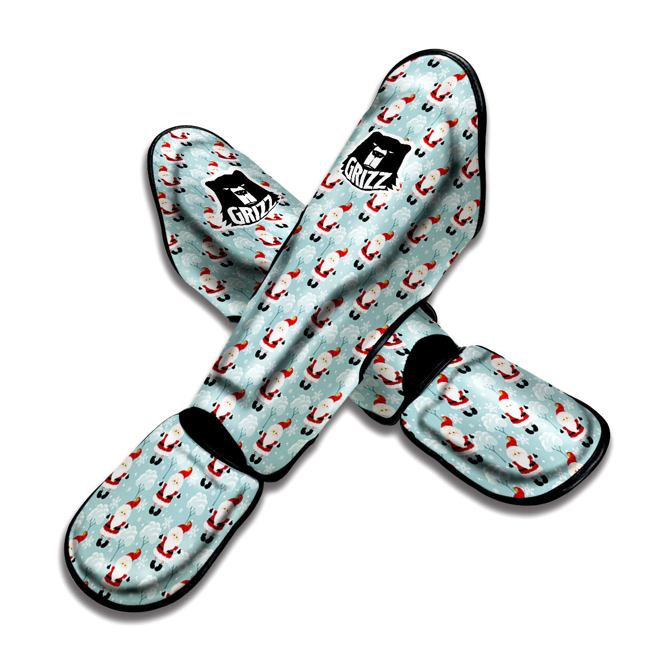 Santa Claus Cute Print Pattern Muay Thai Shin Guards-grizzshop
