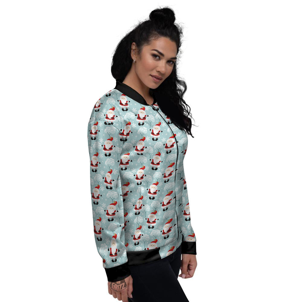 Santa Claus Cute Print Pattern Women's Bomber Jacket-grizzshop