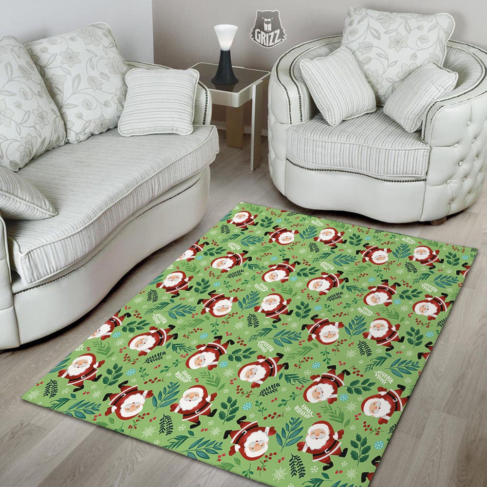 Santa Claus Happy Print Pattern Floor Mat-grizzshop