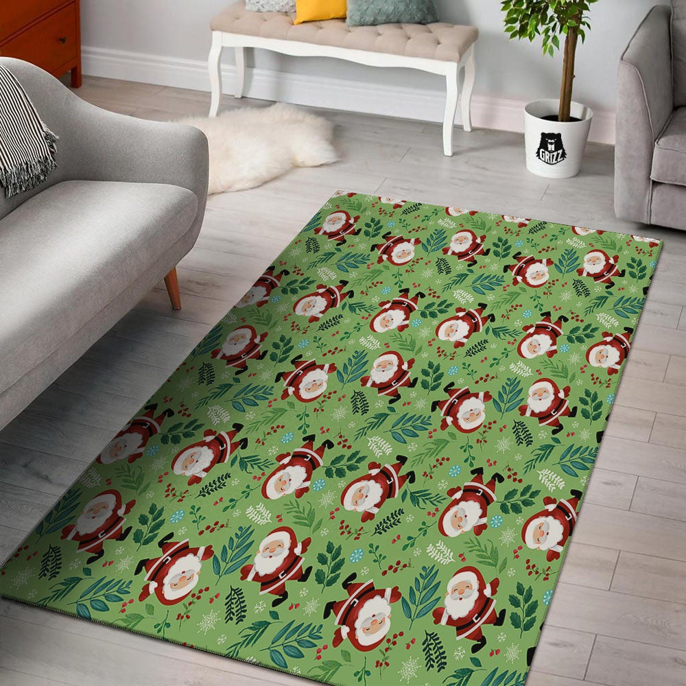 Santa Claus Happy Print Pattern Floor Mat-grizzshop