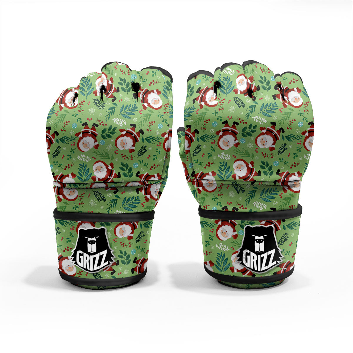 Santa Claus Happy Print Pattern MMA Gloves-grizzshop