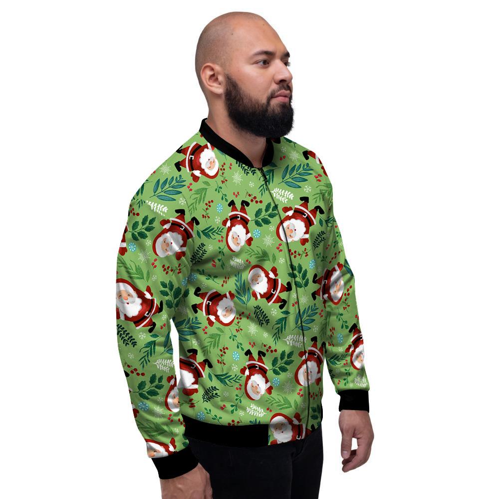 Santa Claus Happy Print Pattern Men's Bomber Jacket-grizzshop