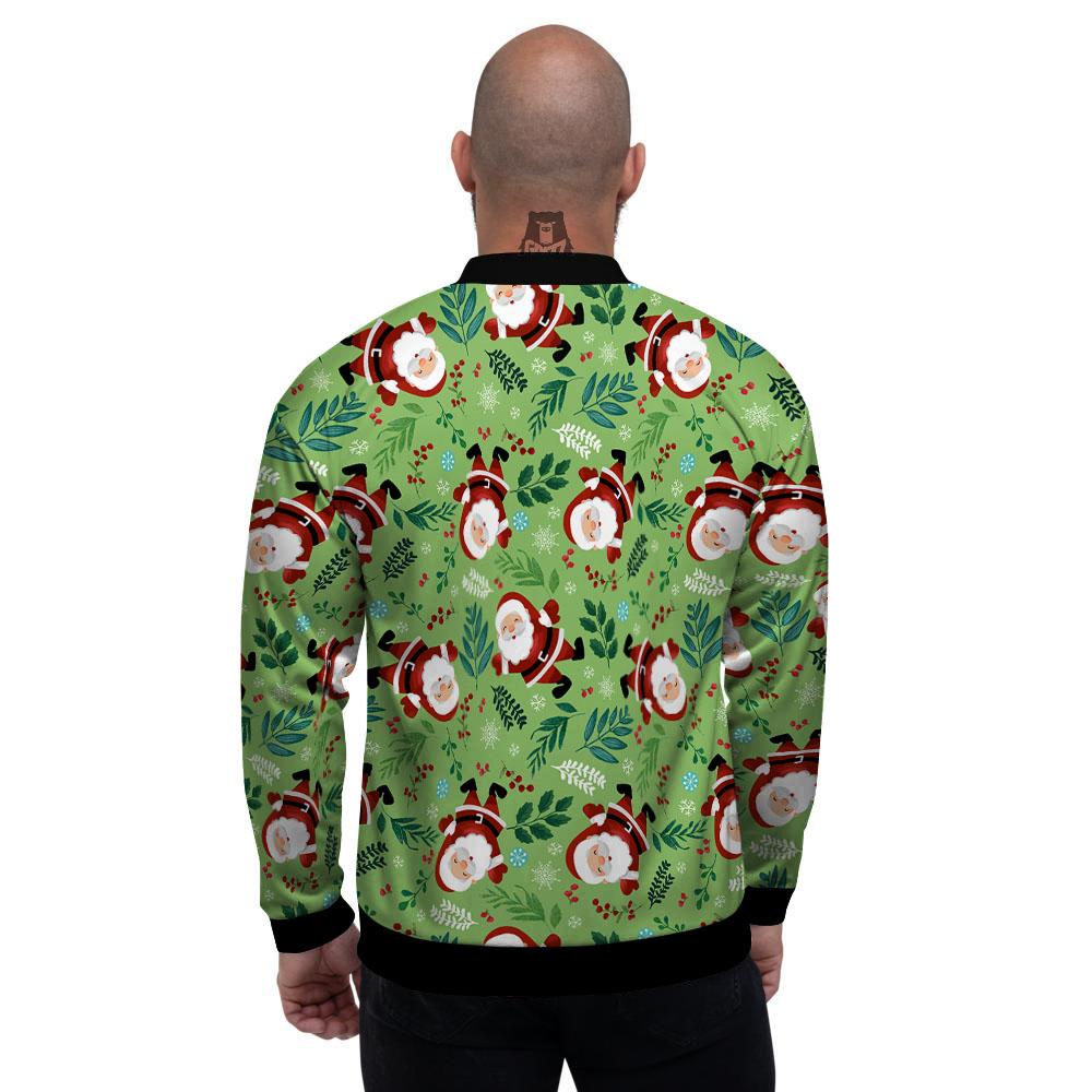 Santa Claus Happy Print Pattern Men's Bomber Jacket-grizzshop