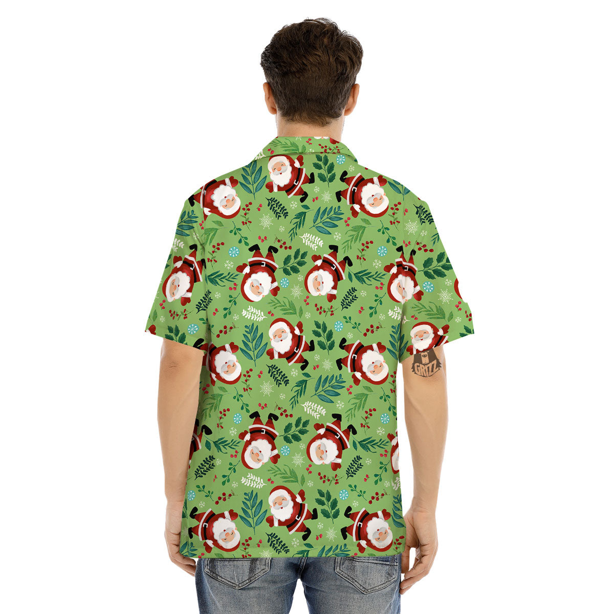Santa Claus Happy Print Pattern Men's Hawaiian Shirt-grizzshop