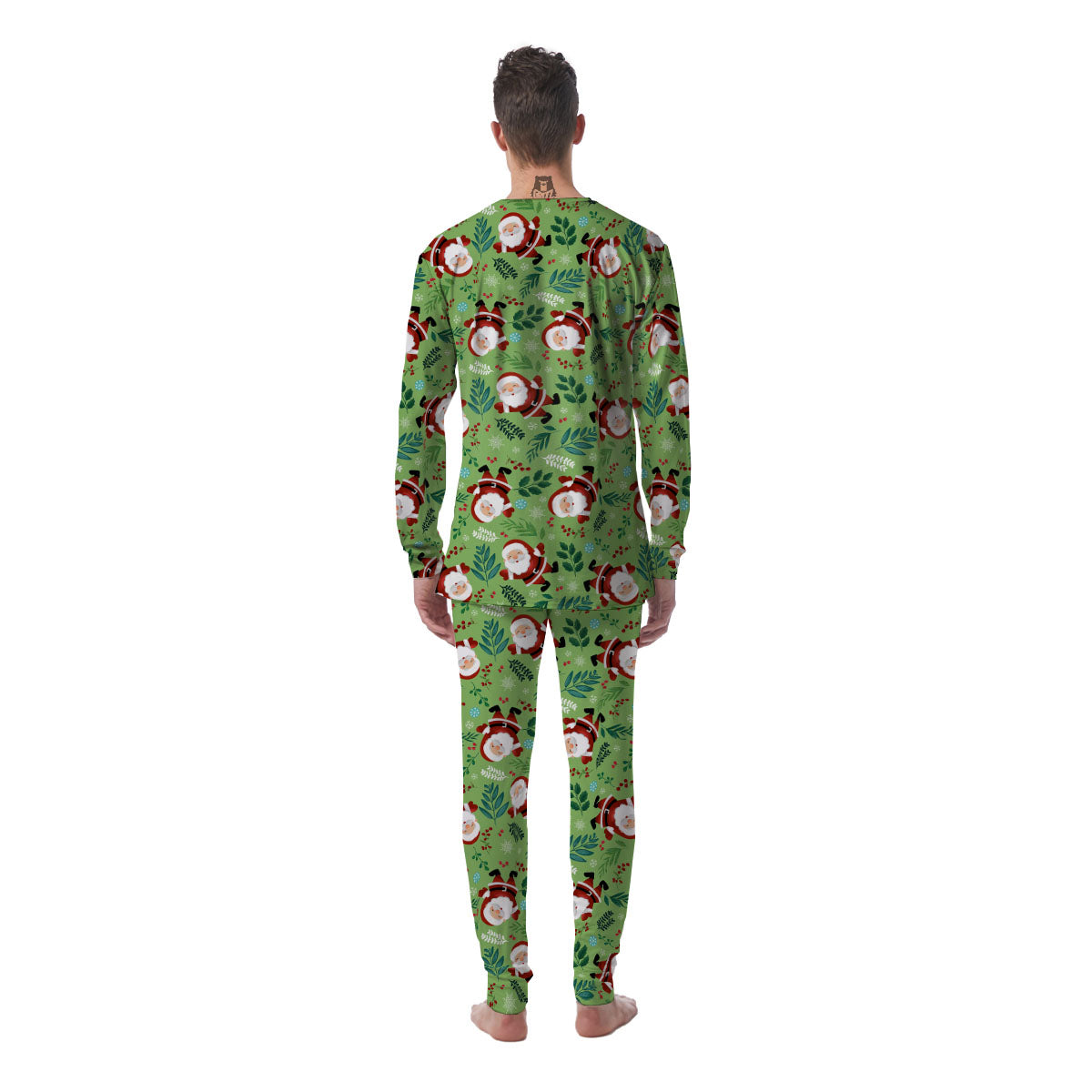 Santa Claus Happy Print Pattern Men's Pajamas-grizzshop