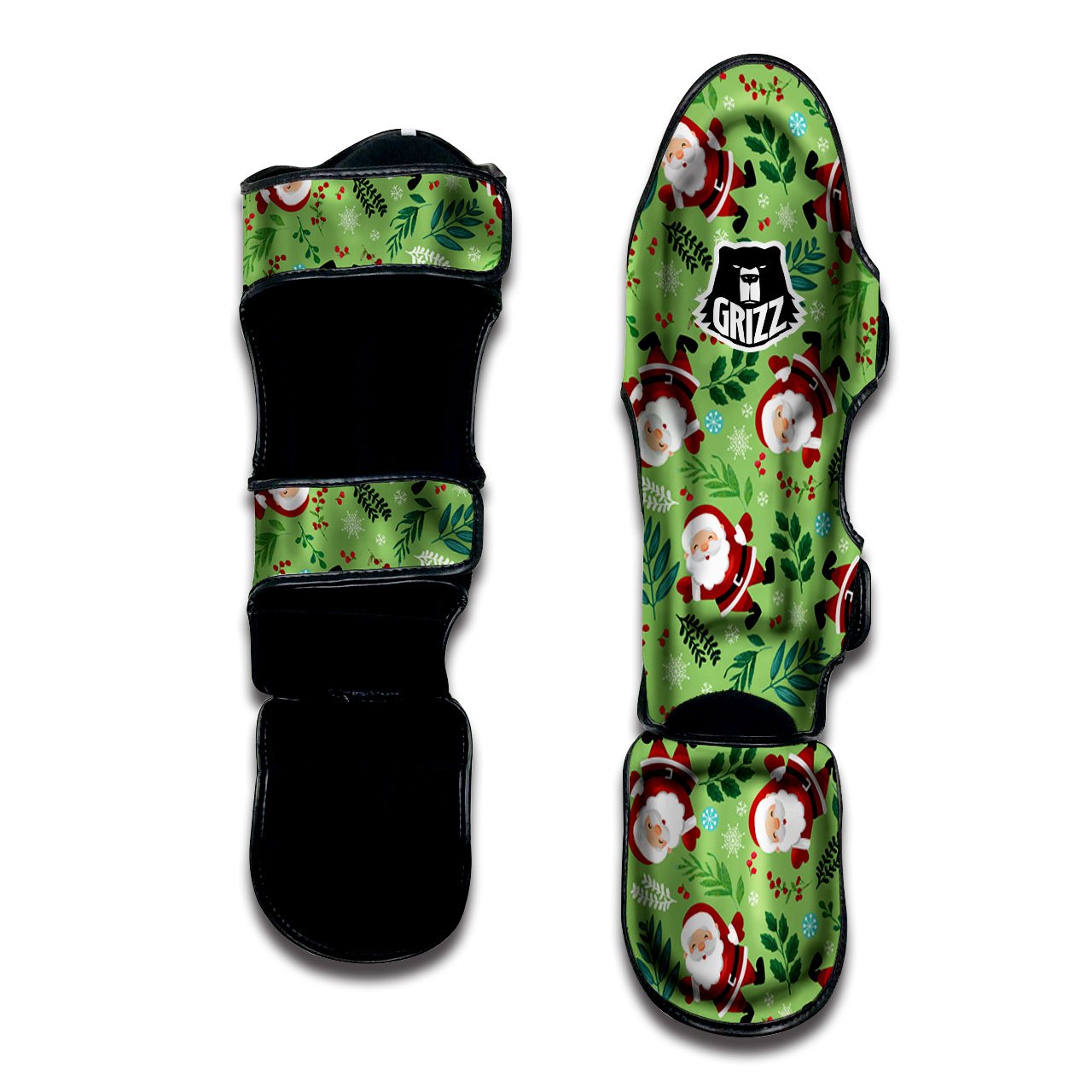 Santa Claus Happy Print Pattern Muay Thai Shin Guards-grizzshop