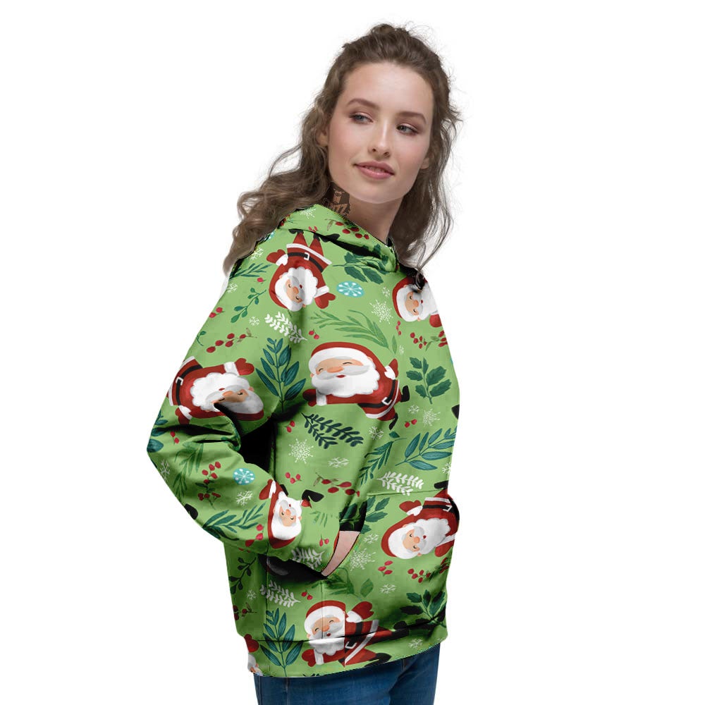 Santa Claus Happy Print Pattern Women's Hoodie-grizzshop