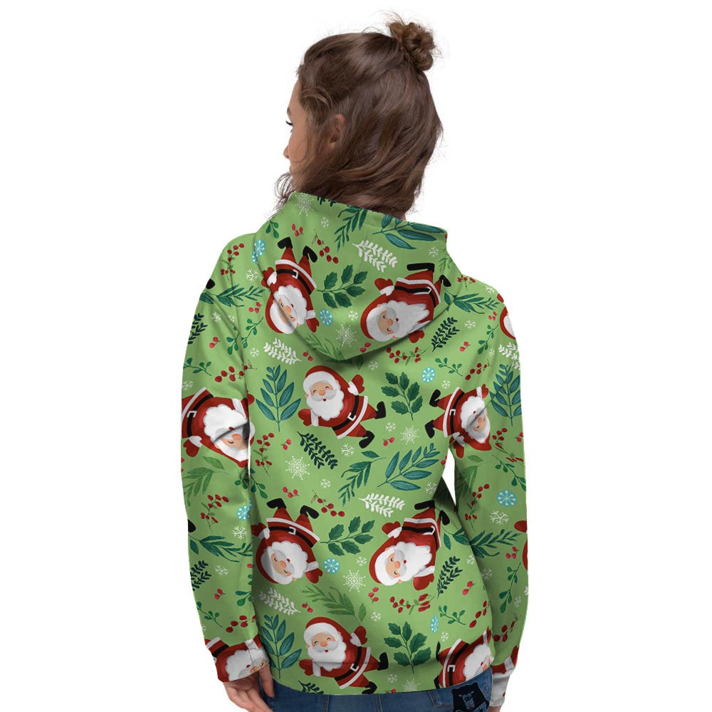 Santa Claus Happy Print Pattern Women's Hoodie-grizzshop