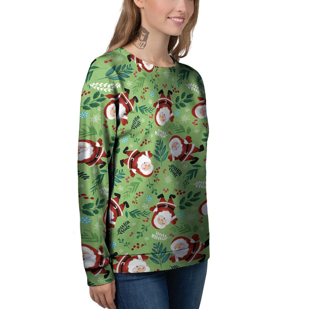 Santa Claus Happy Print Pattern Women's Sweatshirt-grizzshop