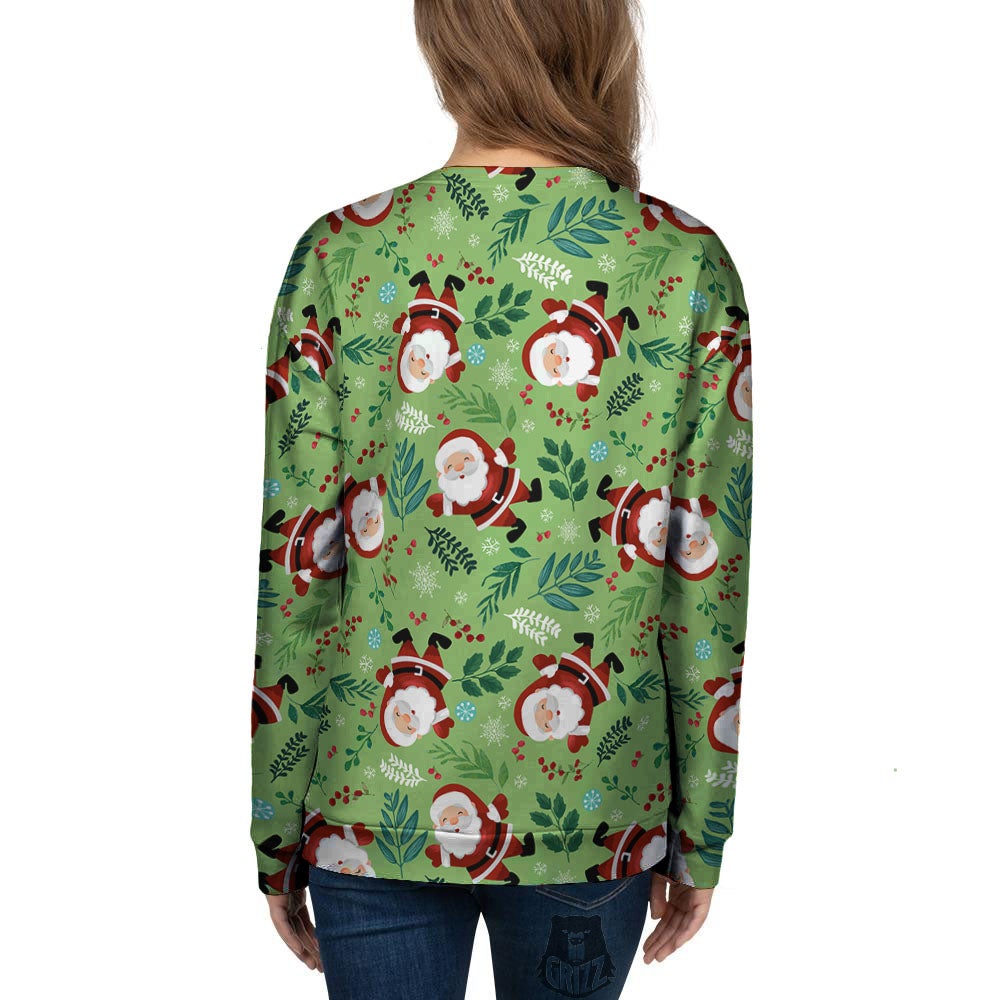Santa Claus Happy Print Pattern Women's Sweatshirt-grizzshop