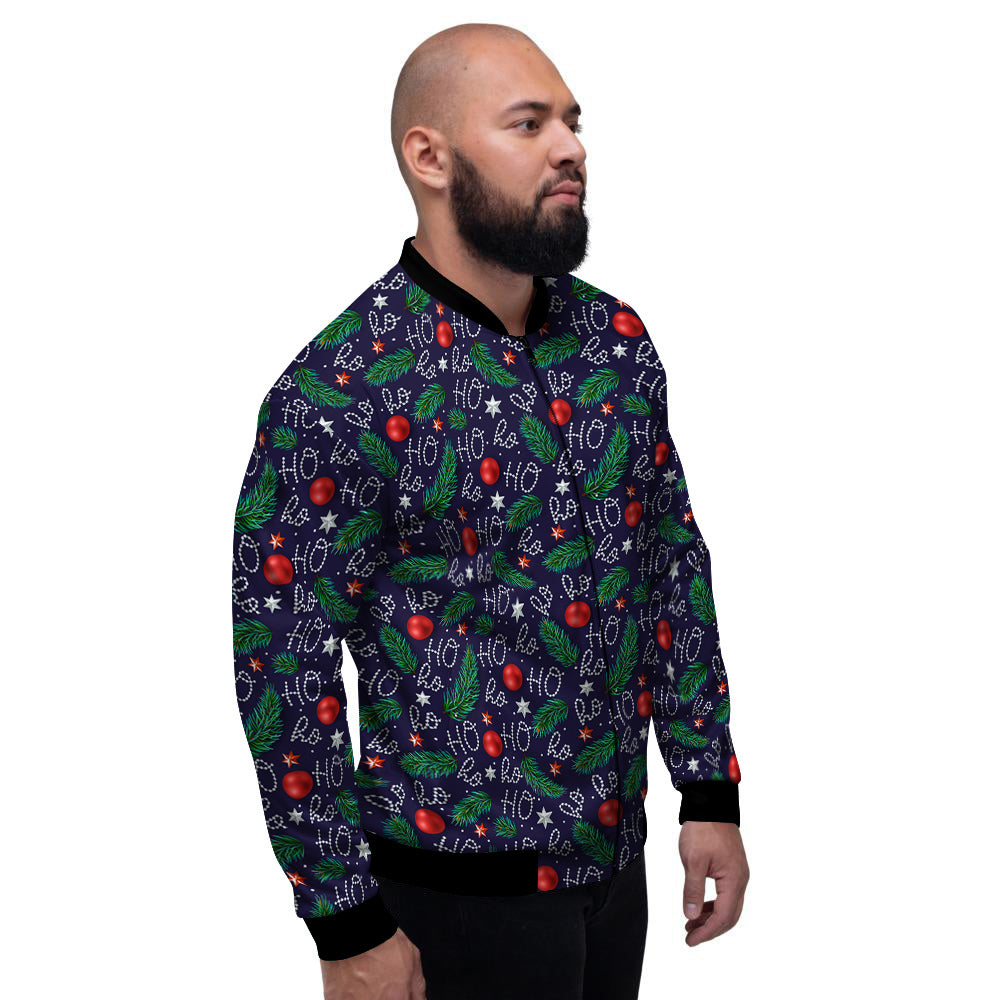 Santa Claus Laugh Christmas Hohoho Print Men's Bomber Jacket-grizzshop