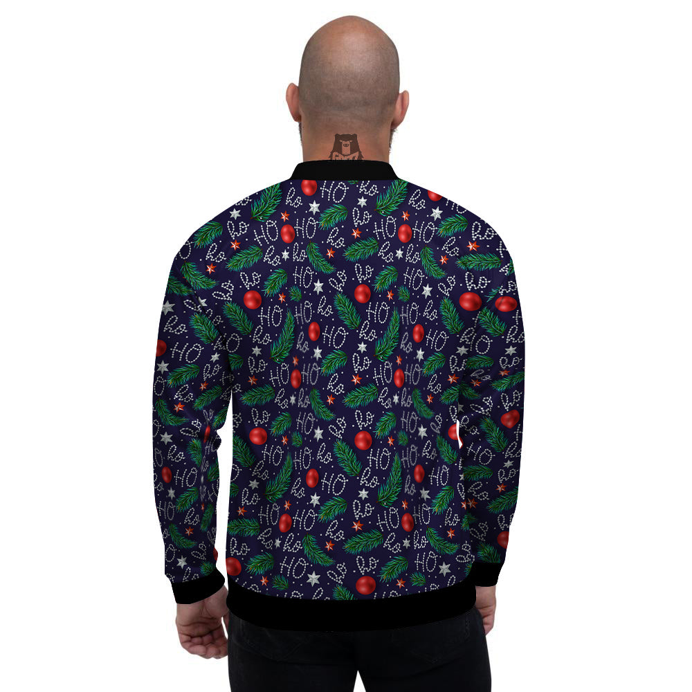 Santa Claus Laugh Christmas Hohoho Print Men's Bomber Jacket-grizzshop