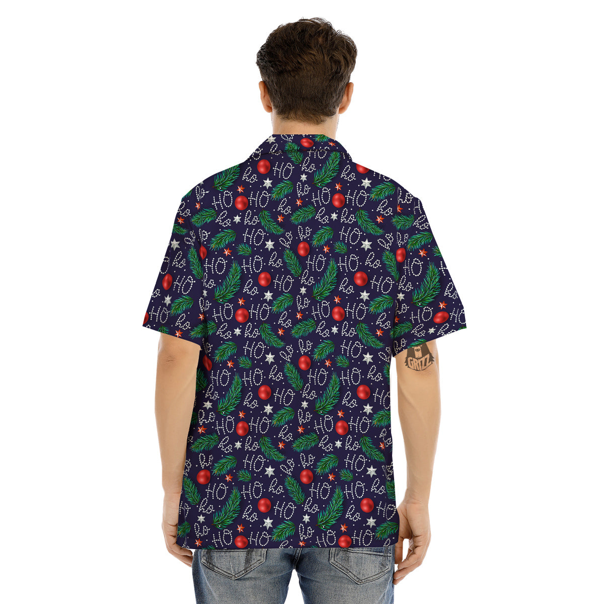 Santa Claus Laugh Christmas Hohoho Print Men's Hawaiian Shirt-grizzshop