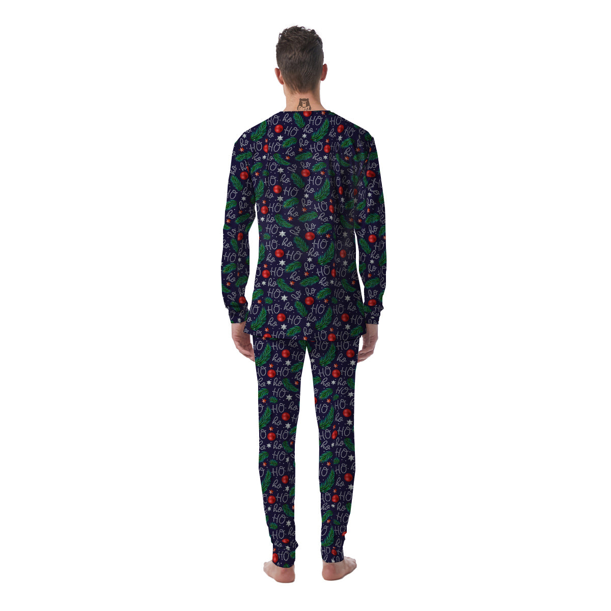 Santa Claus Laugh Christmas Hohoho Print Men's Pajamas-grizzshop
