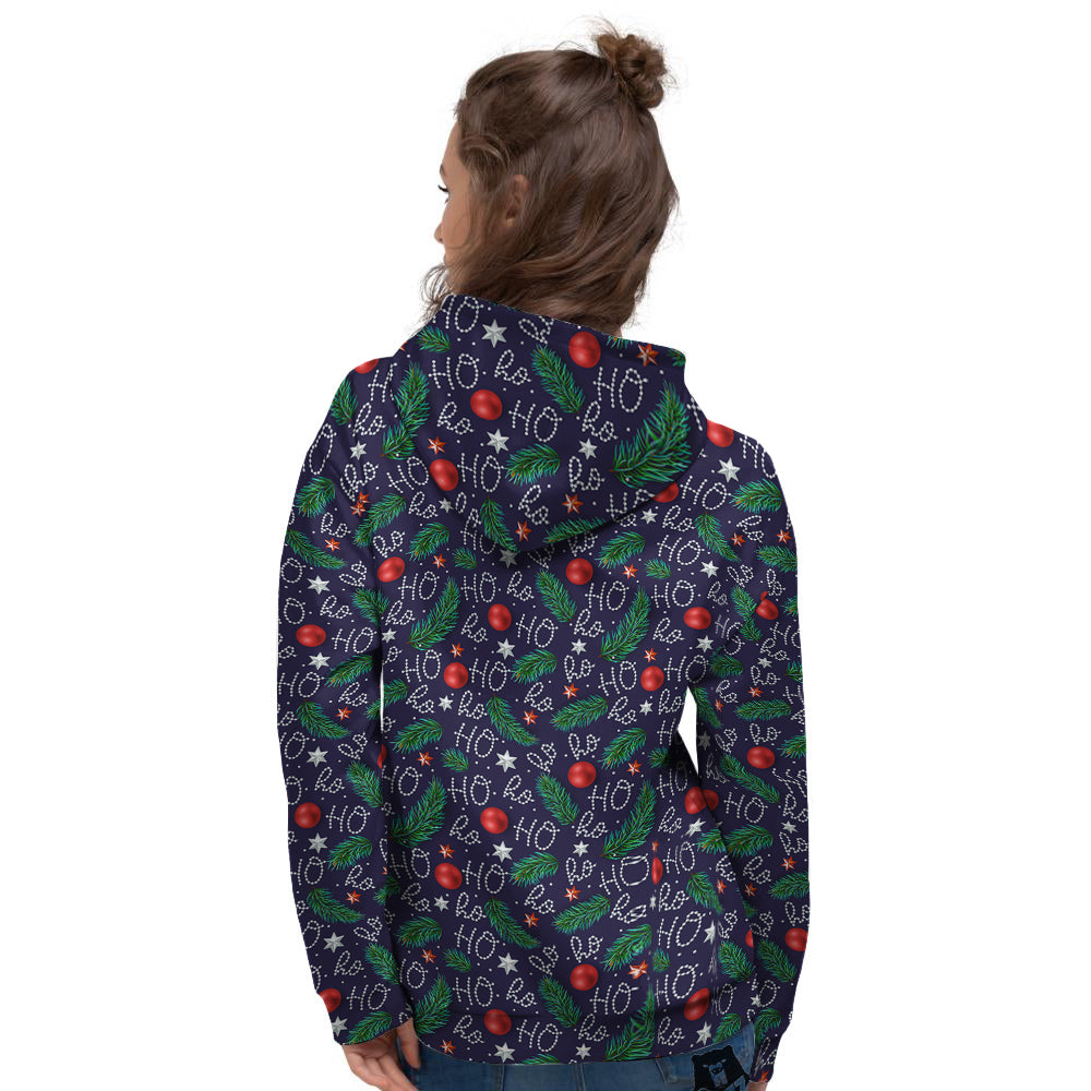 Santa Claus Laugh Christmas Hohoho Print Women's Hoodie-grizzshop