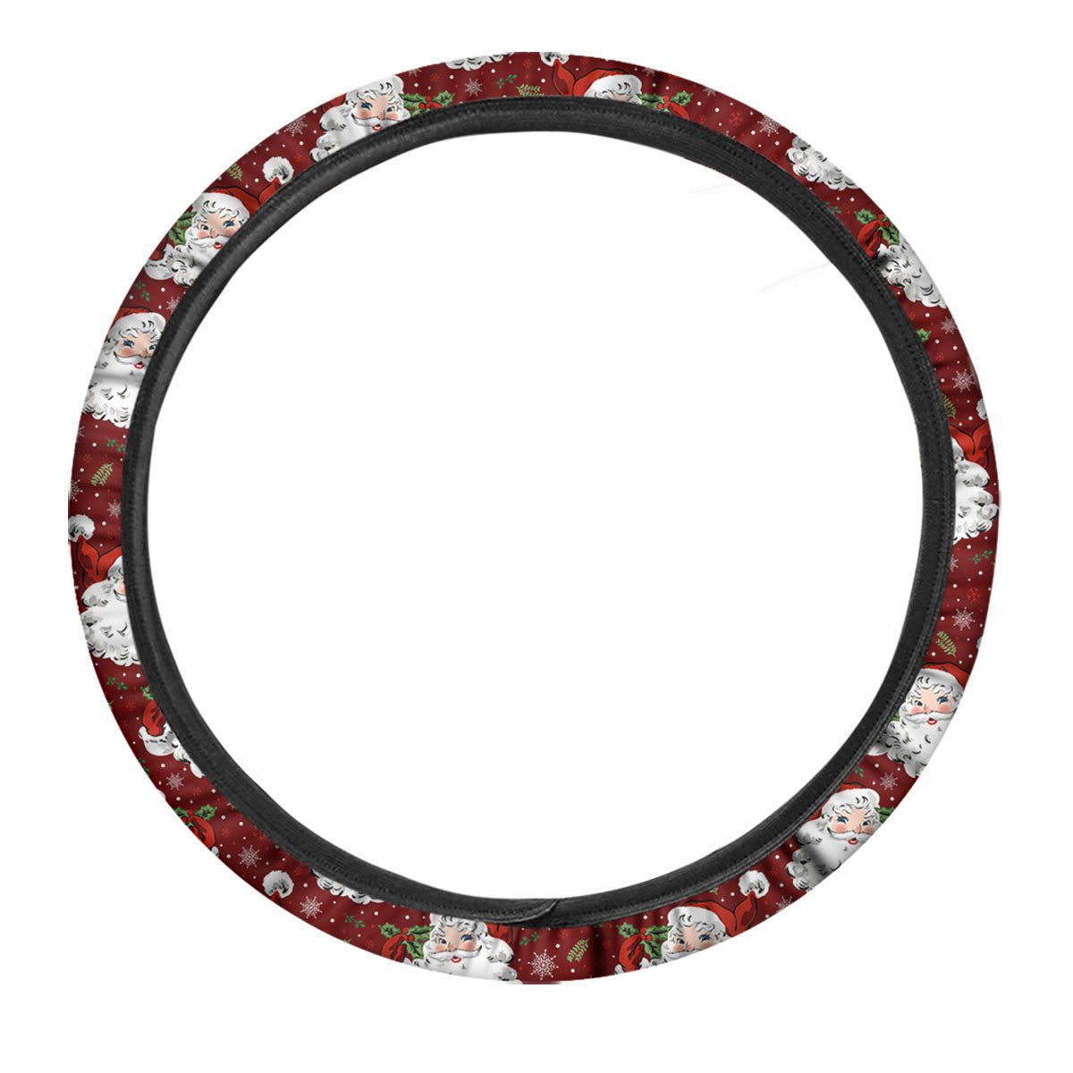 Santa Claus Xmas Print Pattern Car Steering Wheel Cover-grizzshop