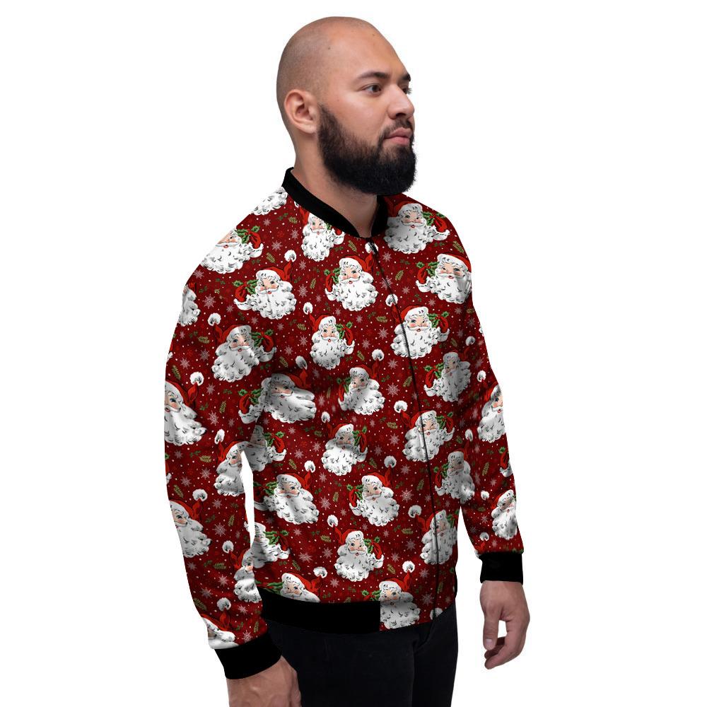 Santa Claus Xmas Print Pattern Men's Bomber Jacket-grizzshop
