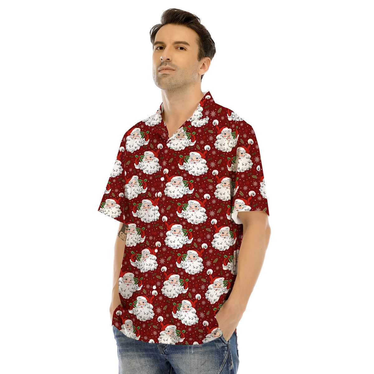 Santa Claus Xmas Print Pattern Men's Hawaiian Shirt-grizzshop