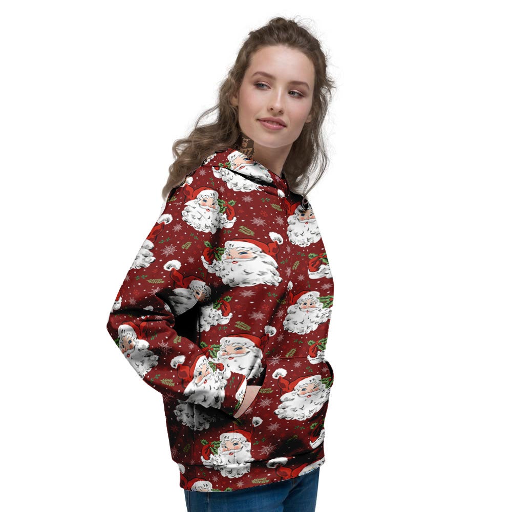 Santa Claus Xmas Print Pattern Women's Hoodie-grizzshop