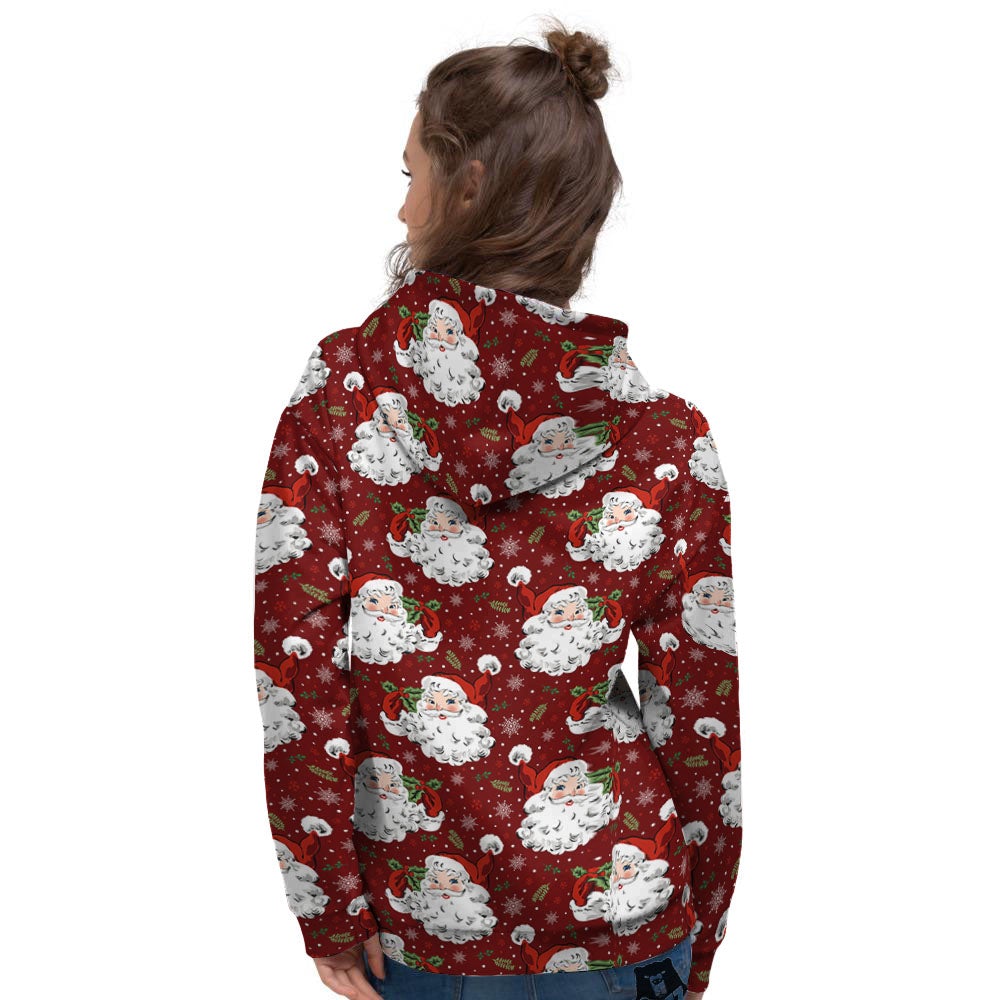 Santa Claus Xmas Print Pattern Women's Hoodie-grizzshop