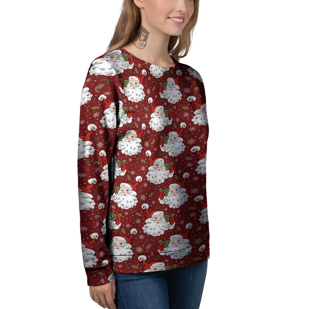 Santa Claus Xmas Print Pattern Women's Sweatshirt-grizzshop