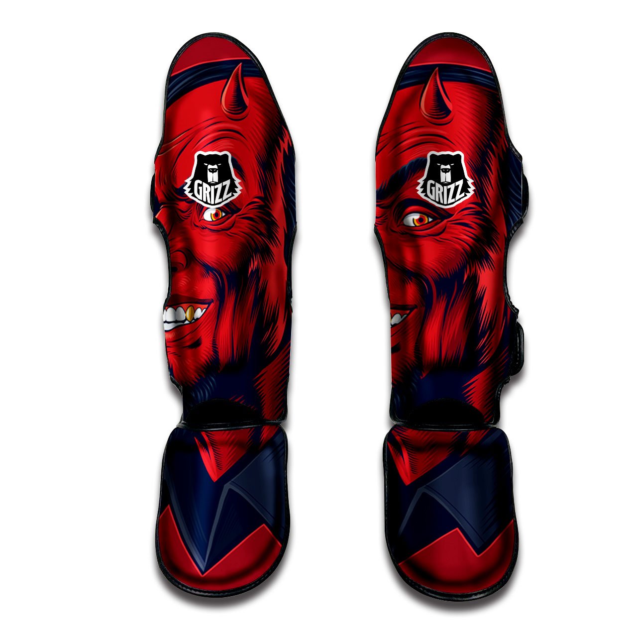 Satan Red Devil Print Muay Thai Boxing Shorts