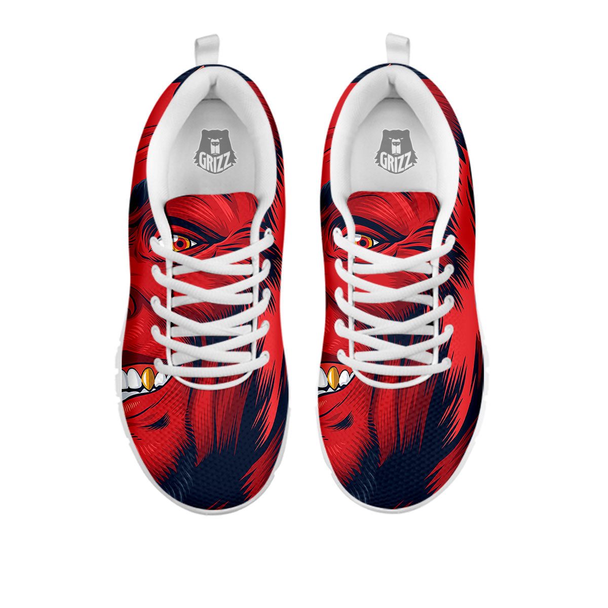 Satan Red Devil Print White Sneaker-grizzshop