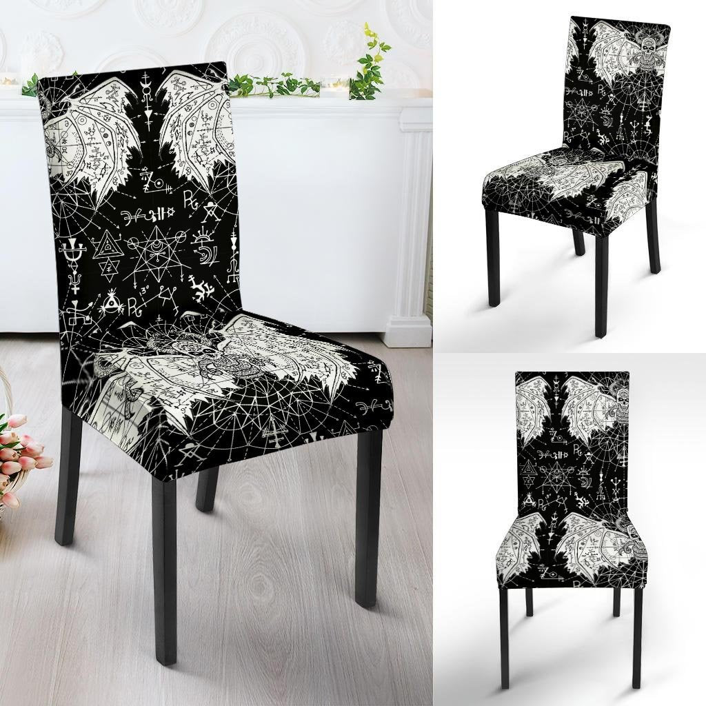 Satanic Demon Gothic Witch Chair Cover-grizzshop