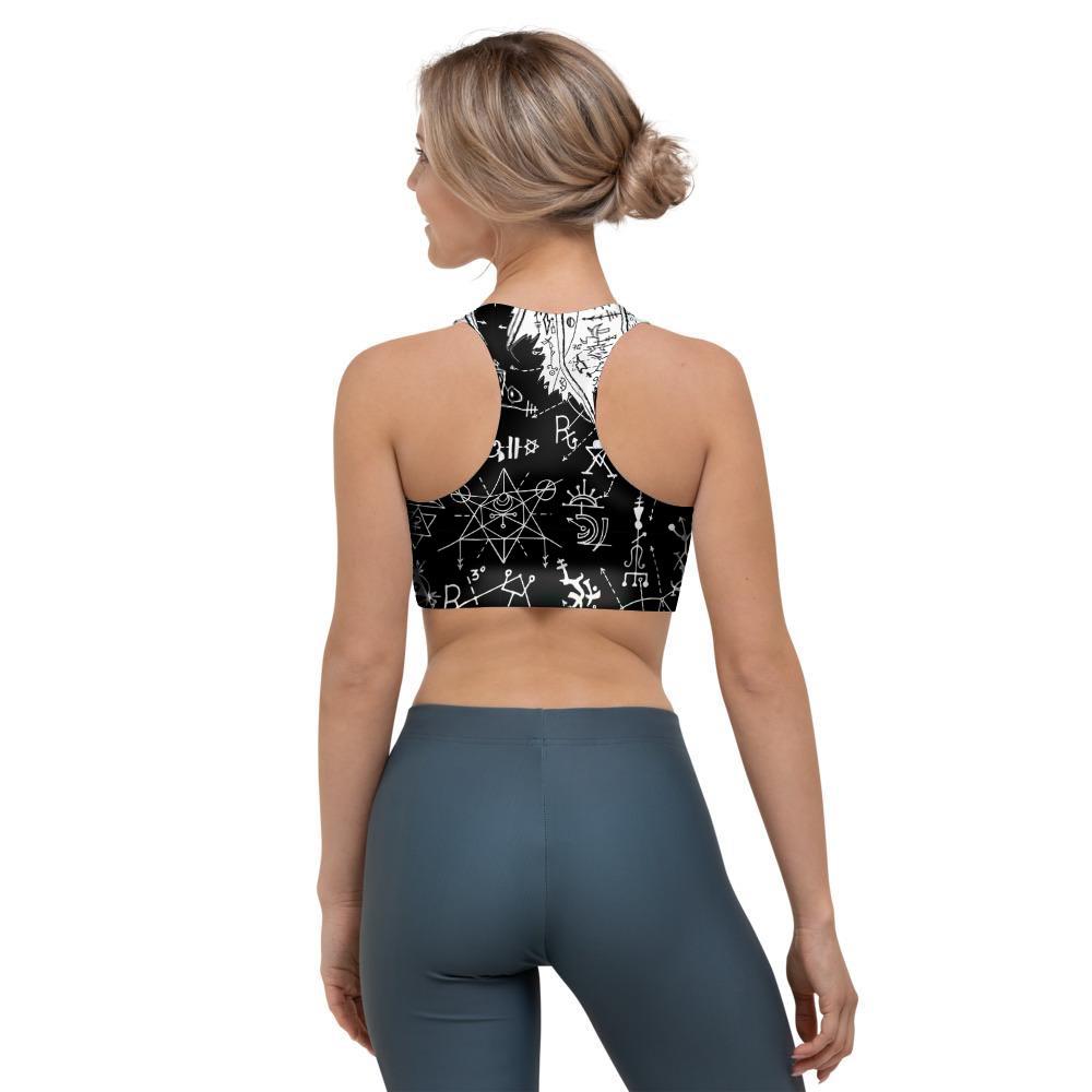 Satanic Demon Gothic Witch Sports Bra-grizzshop