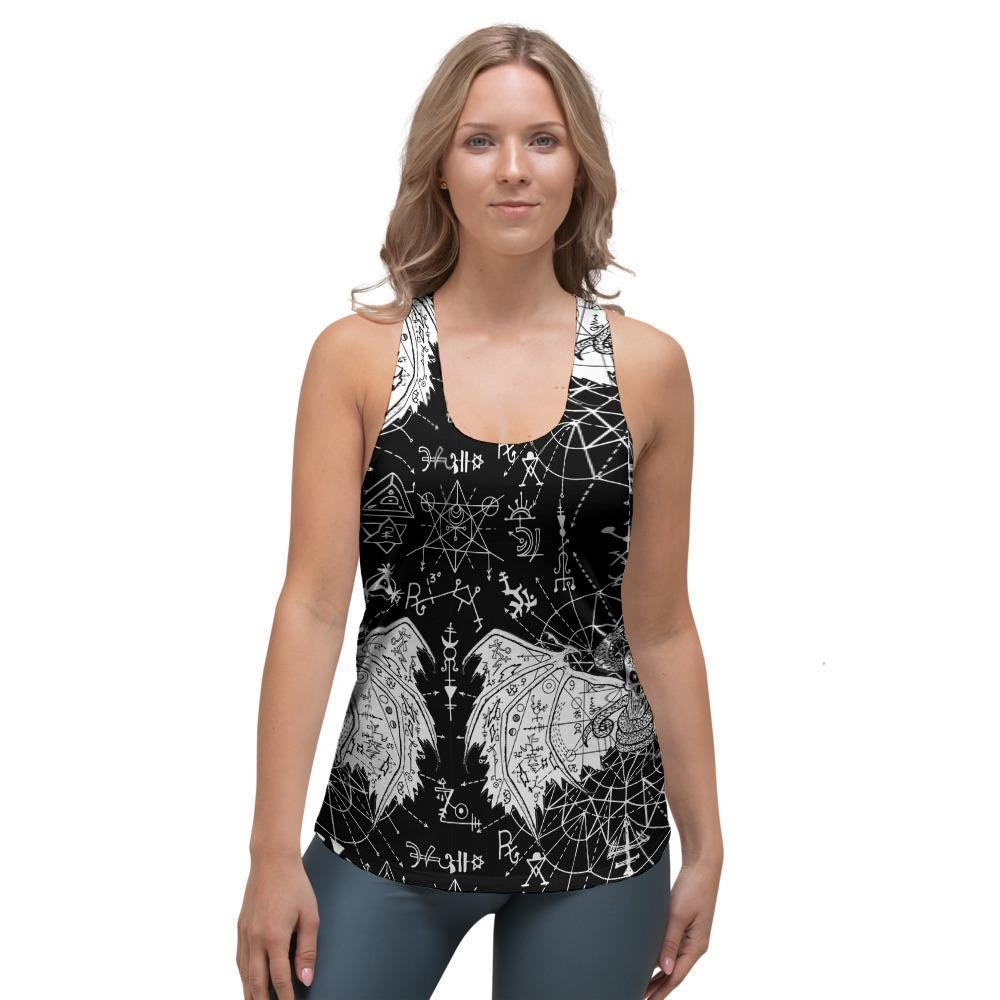 Satanic Demon Gothic Witch Women's Racerback Tank Top-grizzshop