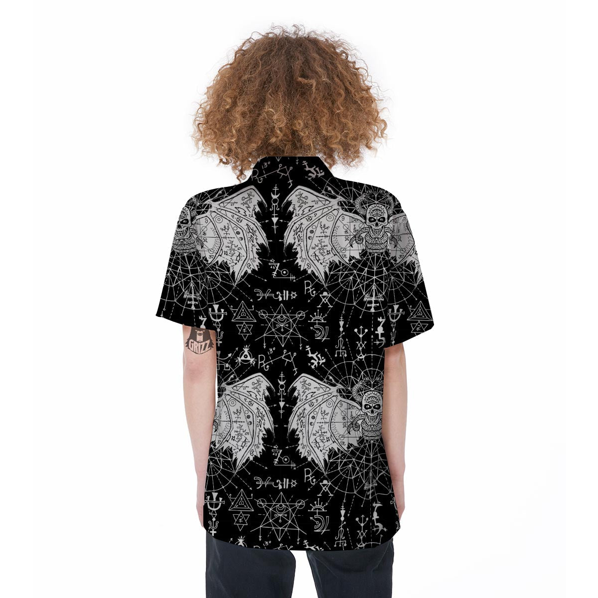 Satanic Demon Gothic Witch Women's Short Sleeve Shirts-grizzshop