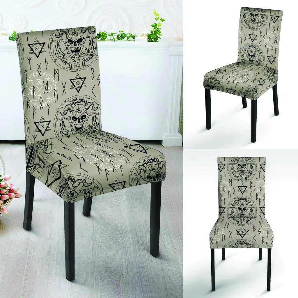 Satanic Devil Gothic Witch Chair Cover-grizzshop