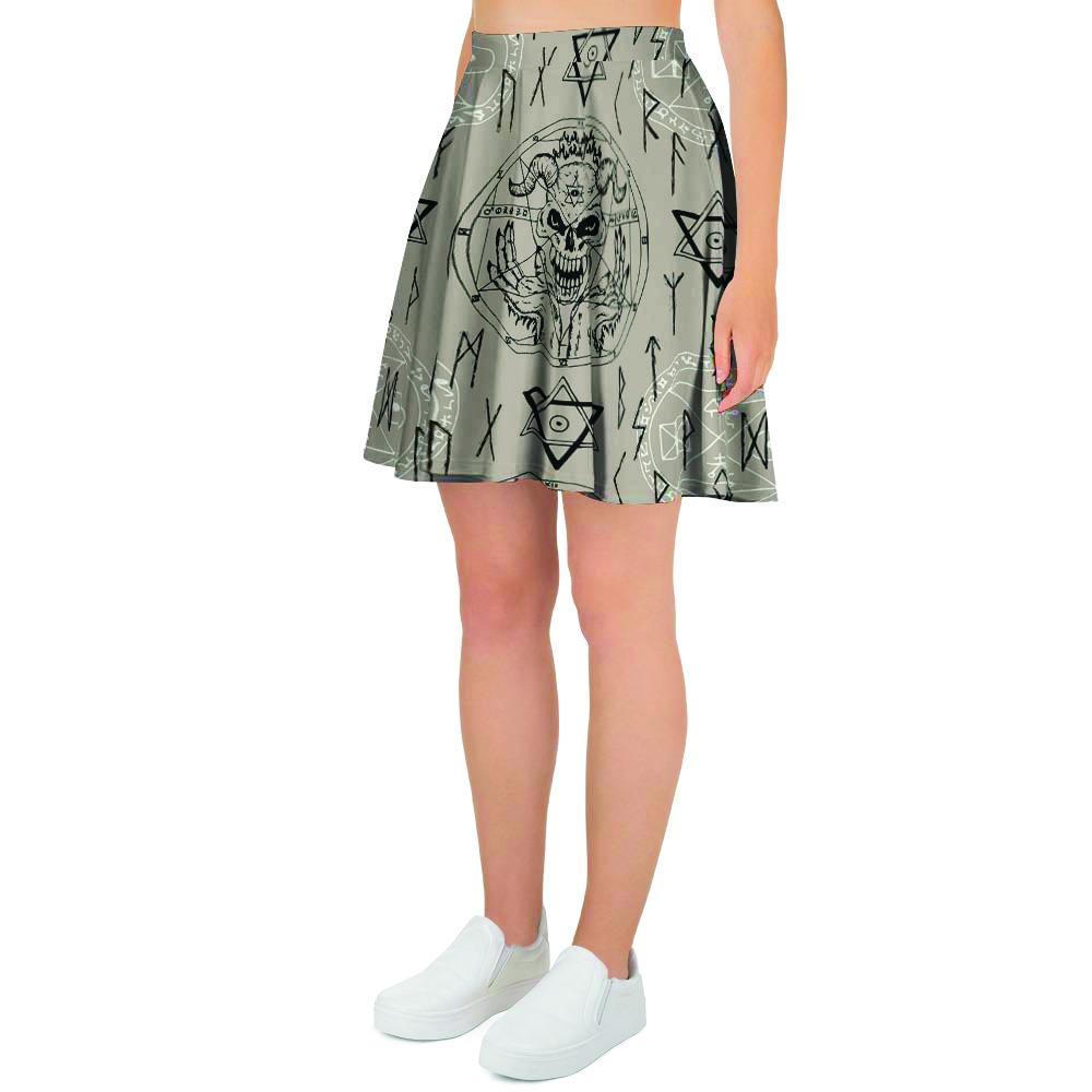 Satanic Devil Gothic Witch Women's Skirt-grizzshop