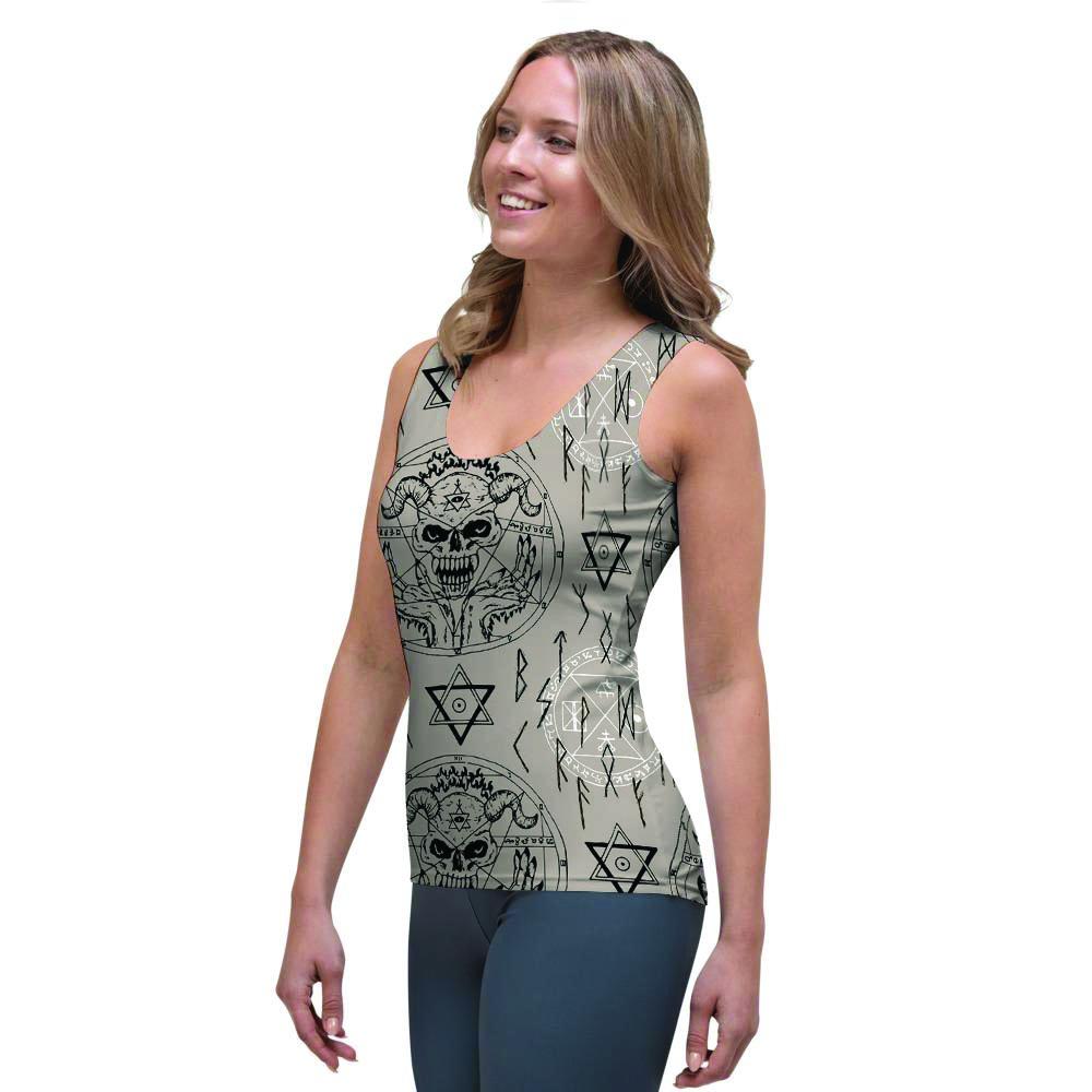 Satanic Devil Gothic Witch Women's Tank Top-grizzshop