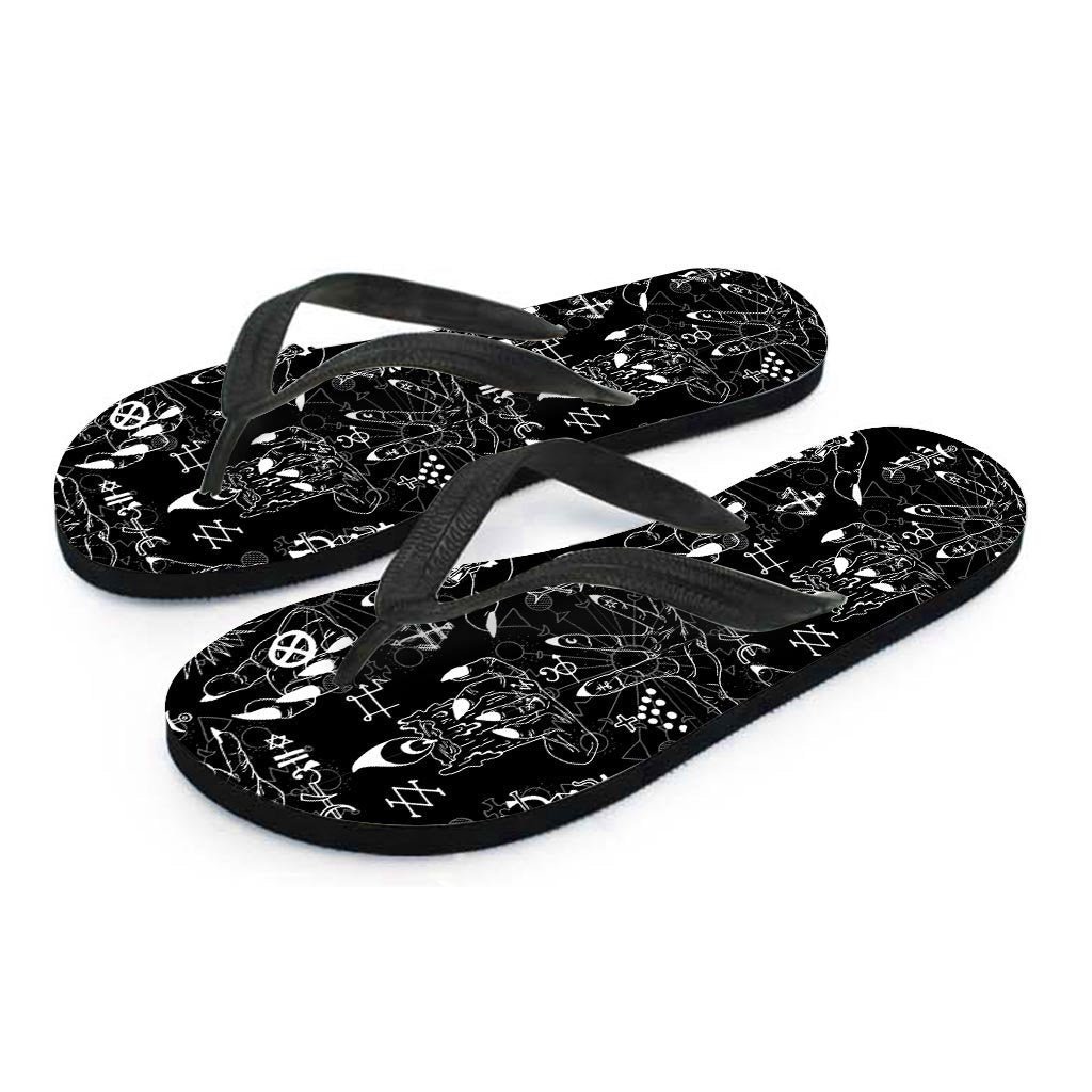 Satanic Gothic Witch Men's Flip Flops-grizzshop