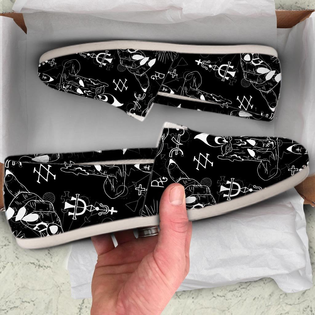 Satanic Gothic Witch Canvas Shoes-grizzshop