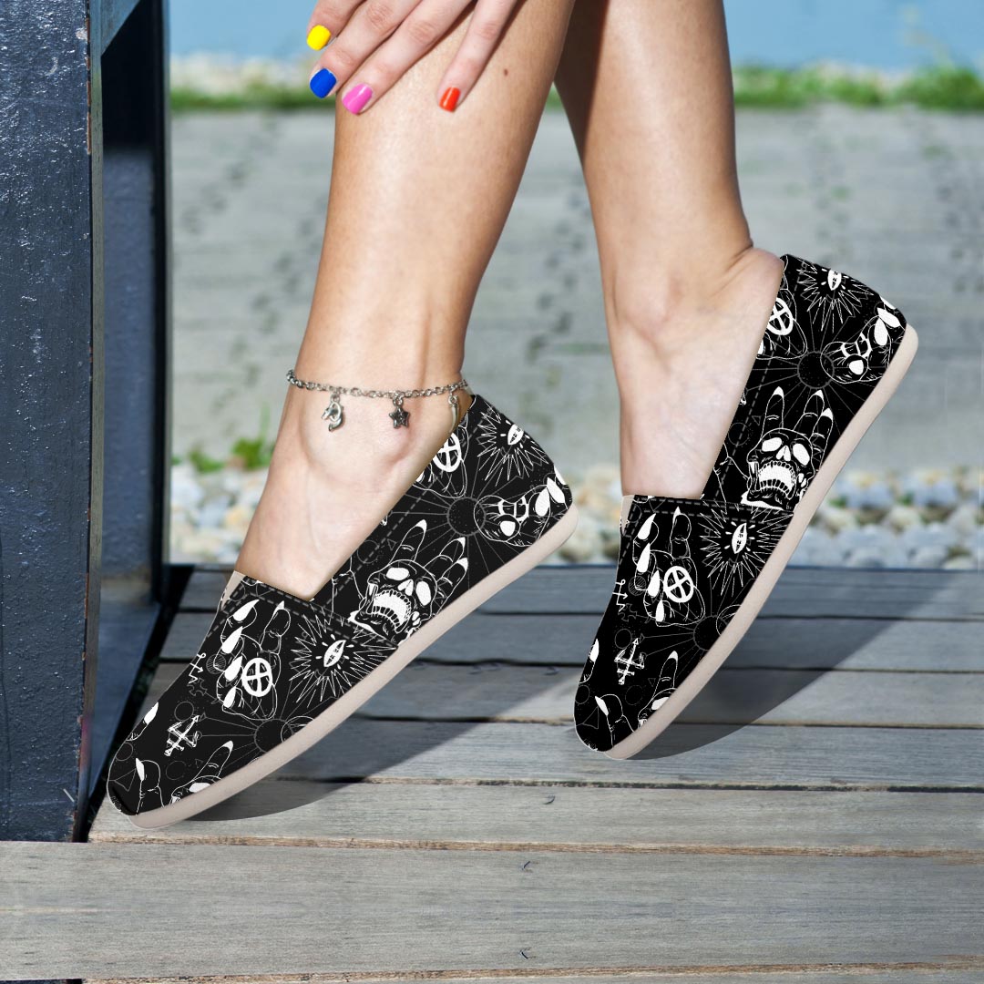 Satanic Gothic Witch Canvas Shoes-grizzshop